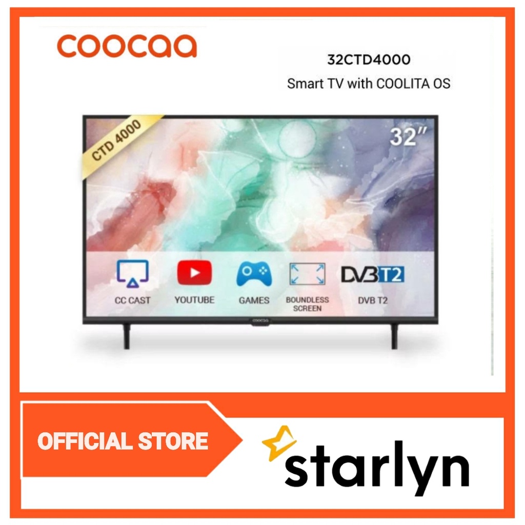 COOCAA LED TV 32 INCH - Smart TV with COOLITA OS 32CTD4000 DIGITAL LED