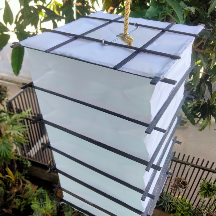 Lampion Lampion Kotak Jepang Bambu