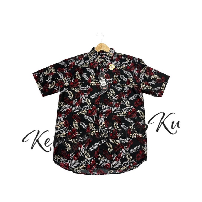 Kemeja Pria Vintage Casual Abstark Lengan Pendek Retro Pantai Hawai Unisex