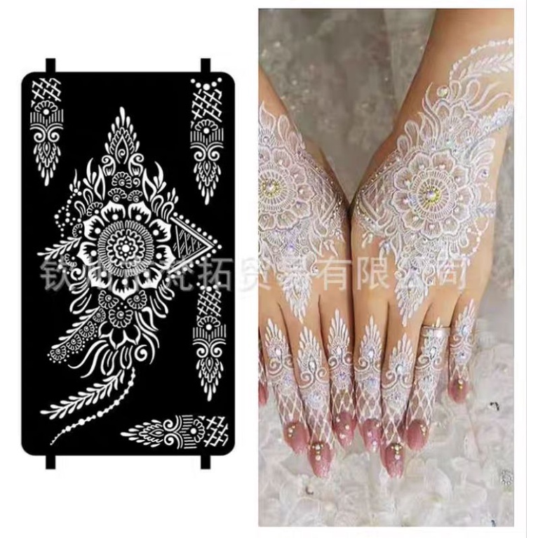 CETAKAN HENNA MEWAH SEPASANG TERBARU/STICKER HENNA SAH SHOLAT