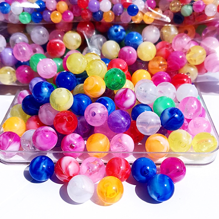 10 gr Manik-manik mote corak Marmer - BULAT 6 MM