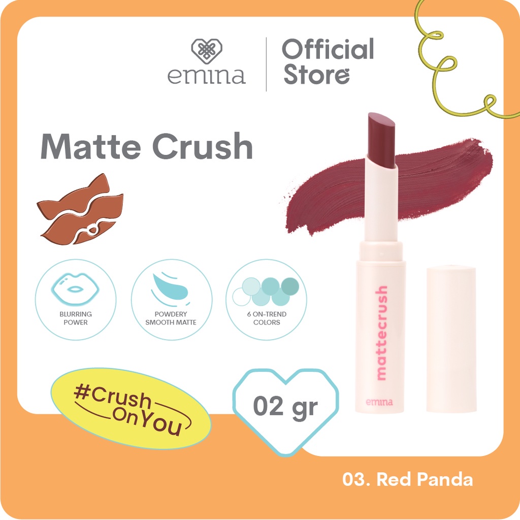 Emina Mattecrush 2 gr - Lip Cream Ringan, Powdery Smooth Matte Finish, Blurring Power