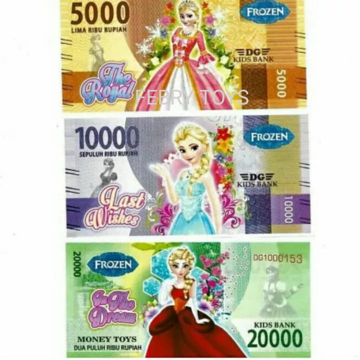 1 Pack Mainan Uang Monopoli Karakter Perempuan Isi 50 Pcs