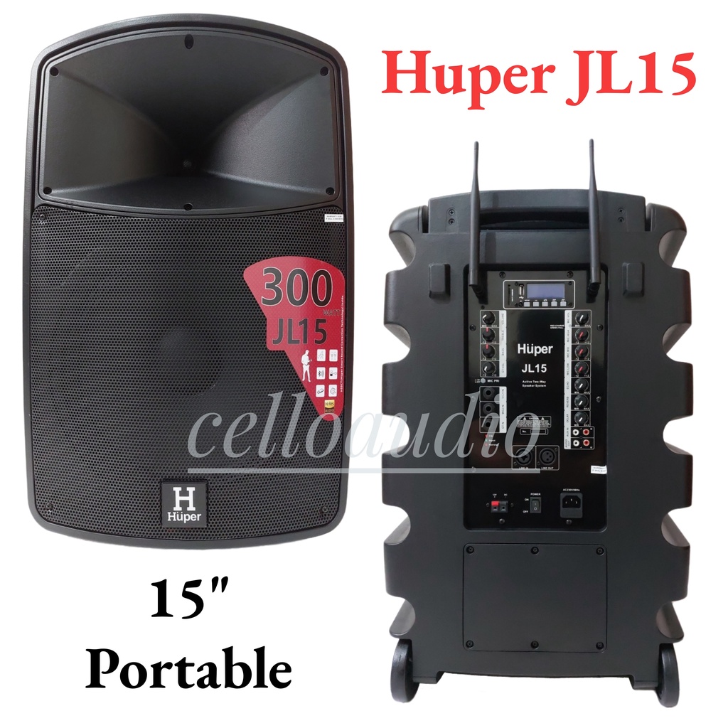 Speaker Portable 15" Huper JL15 Aktif Bluetooth USB Wireless Speaker 15 Inch Huper JL 15