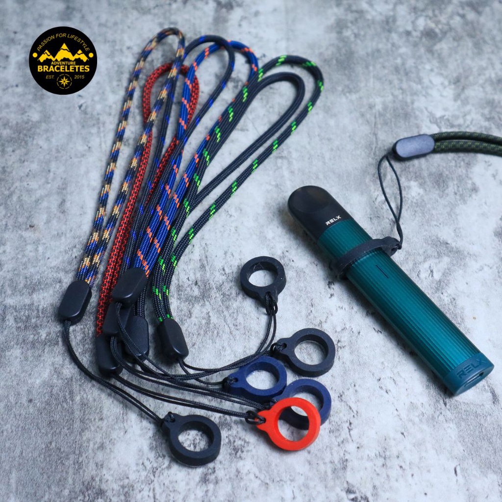 Lanyard Tangan Hand Finger Panjang Pendek Wrist Strap Paracord 4mm Kalung Tali Gantungan Gadget Multifungsi HP USB Flashdisk Kamera Premium Free Karet O Ring