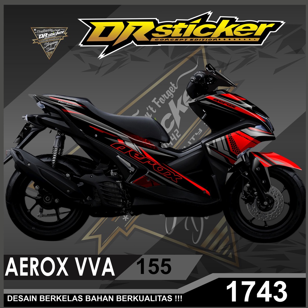 Stiker Decal Custom Aksesoris Sepeda Motor AEROX 155 VVA Desain Racing Stiker Skotlet  AEROX 155 VVA