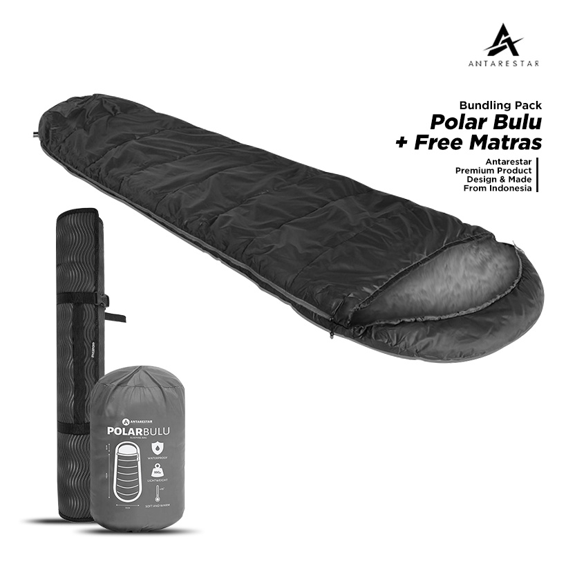 ANTARESTAR Official - Sleeping Bag Polar Bulu Plus Matras Camping Outdoor