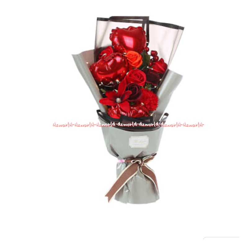 Para Ella 60cm Bucket Mawar Bunga Artifisial Light Mawar Merah Alexandria Bunga Palsu Dengan Lampu Model Panjang Valentine Buket Bunga Mawar Merah