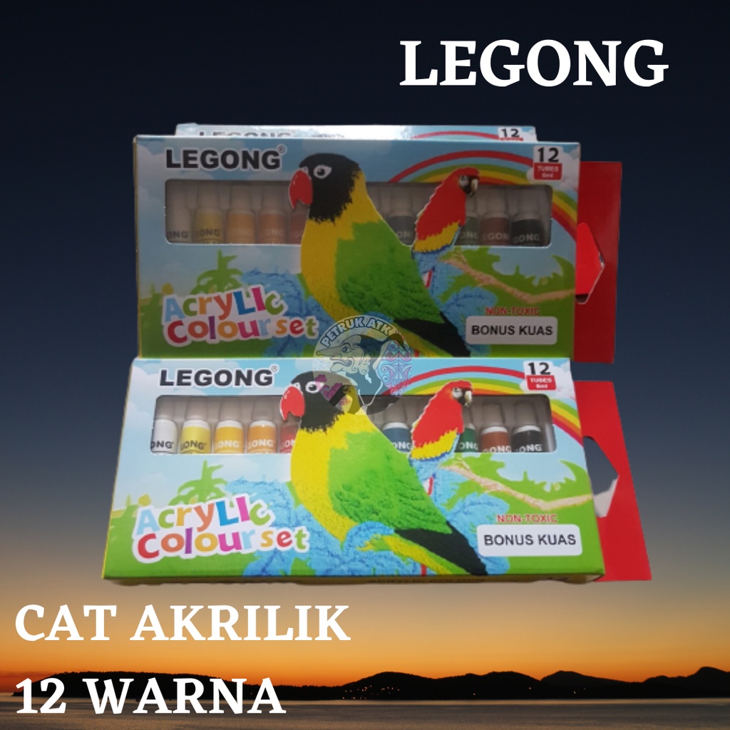 

[SET] CAT ACRYLIC / CAT LUKIS / CAT KANVAS LEGONG 12 WARNA 6 ML*