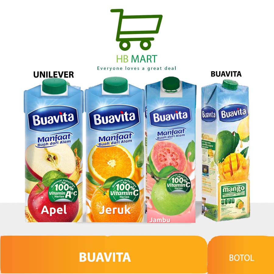 

Buavita Juice UHT 1000ml 1liter Jeruk Mangga Jambu Apel 1 liter