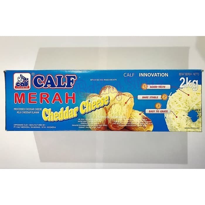 

Keju Cheddar Cheese Calf Merah 8x2kg - Gosend Only
