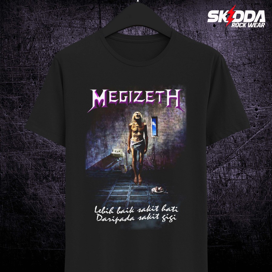 T Shirt Kaos Band Rock Metal PARODY MEGADETH - MEGIZETH – Premium Cotton Combed 24S