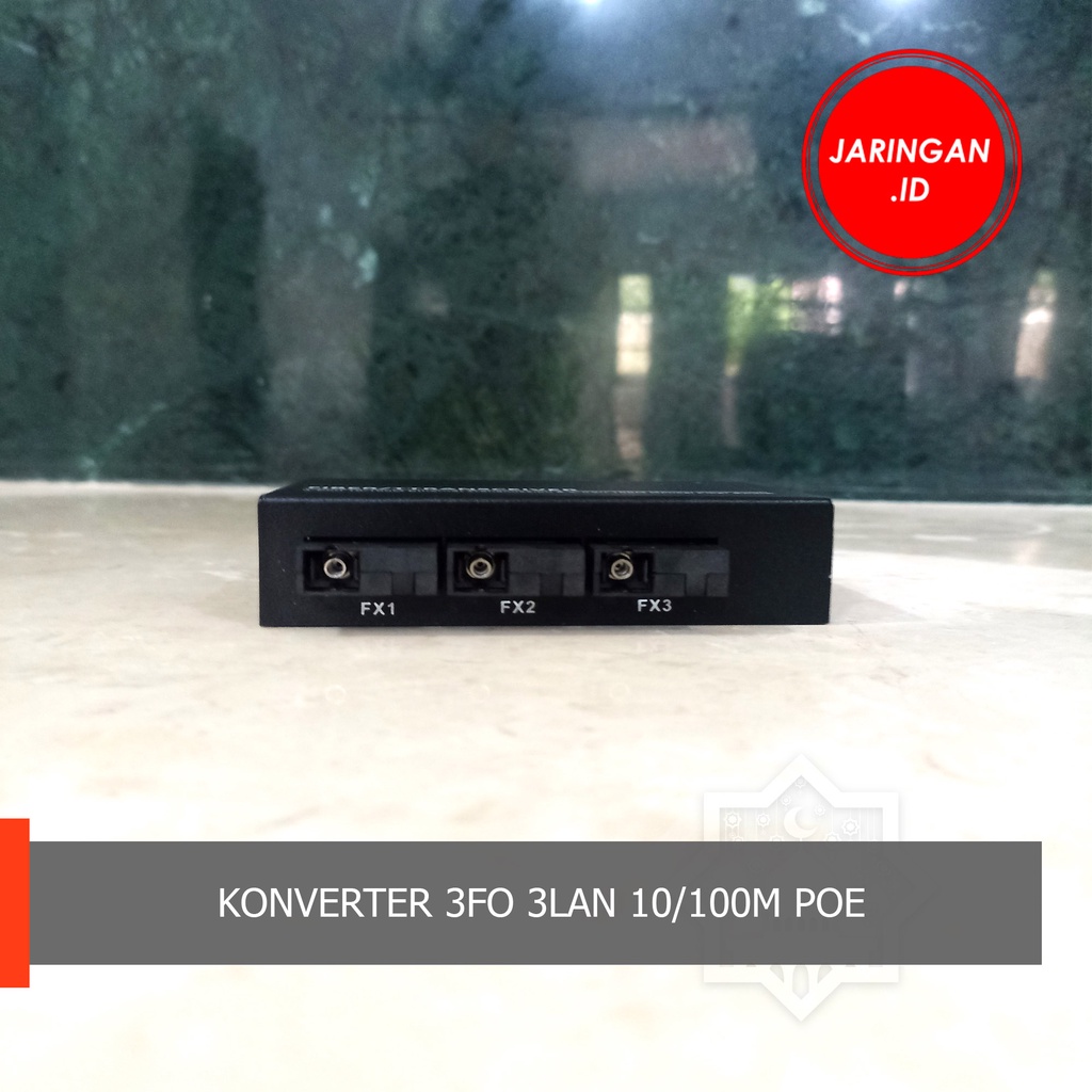 MEDIA KONVERTER FIBER  OPTIC 3SC 3LAN POE