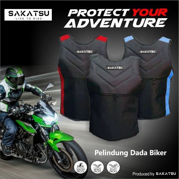 Rompi Motor Touring Pelindung Dada SAKATSU HILLROAD Anti Angin