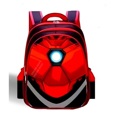 Tas Ransel Anak Laki Laki SD Kilap Karakter 2 sleting Captain America, Spiderman Batman Superman Ironman