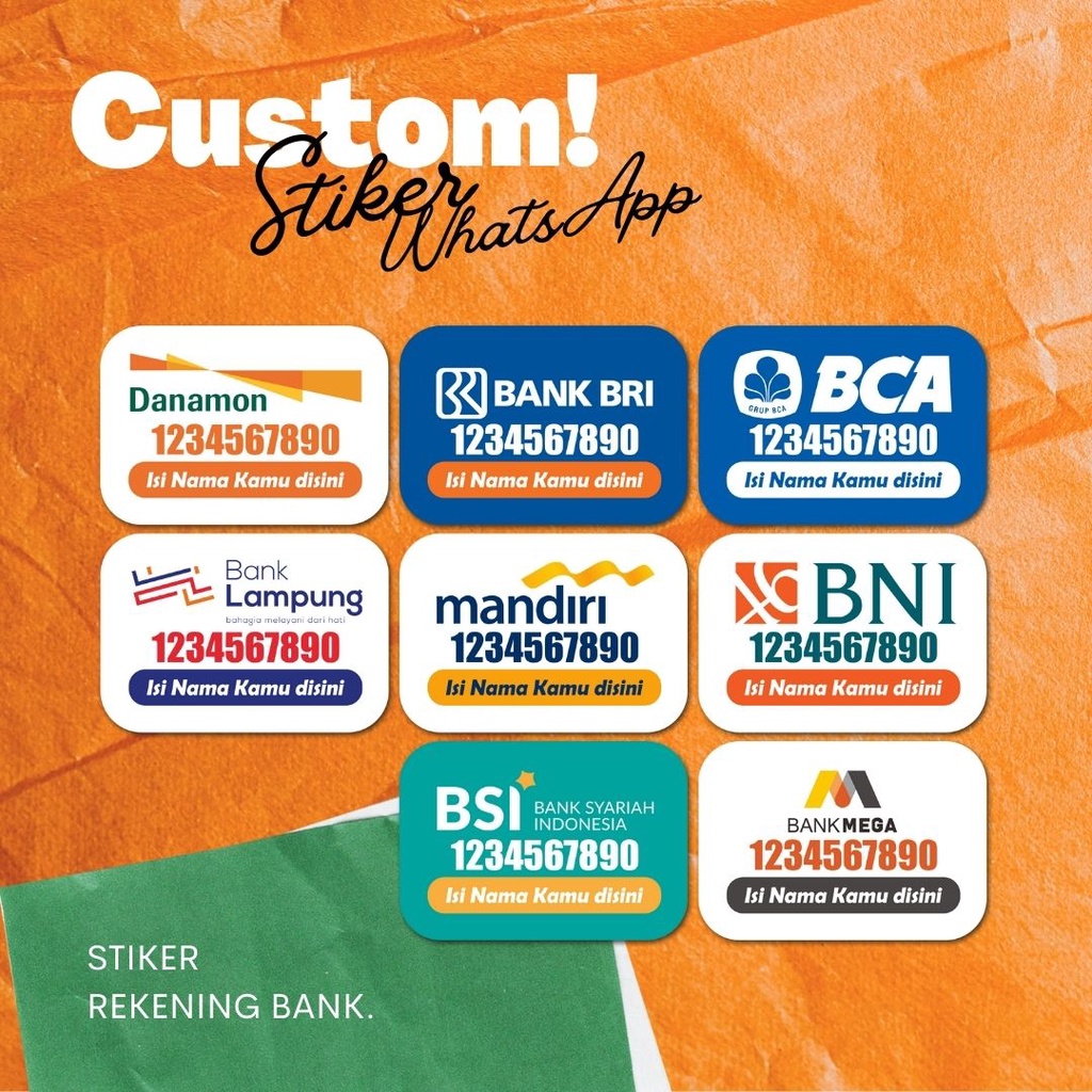 Jasa Custom Stiker WhatsApp || Rekening Bank