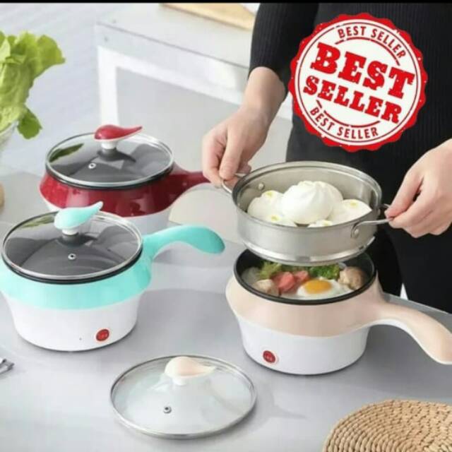 ELDE - New Panci Listrik Elektrik Plus Steamer bisa kukus Goreng serbaguna