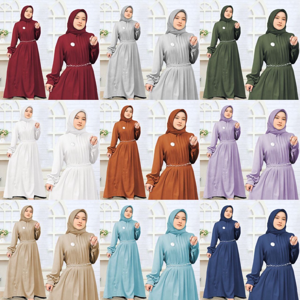 TERBARU – GAMIS POLOS ANAK ABG ZAHIRA SIZE M - L ( 5 - 9 TAHUN ) - FR27 - GAMIS REMAJA - GAMIS ANAK 