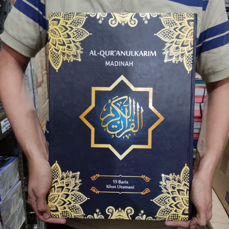 Alquran madinah super jumbo ukuran A2 khot utsmani 15 baris (29.3 cm x 42.3 cm)