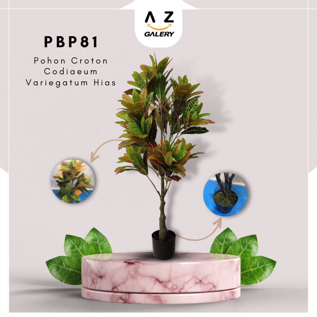 Pohon Plastik Artificial Croton Codiaeum Variegatum Plant Tanaman Hias Puring Buatan PBP81 Azgalery