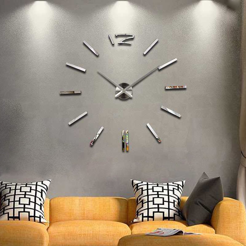 Taffware Jam Dinding Besar DIY Giant Wall Clock Quartz Creative - DIY-103 - Silver