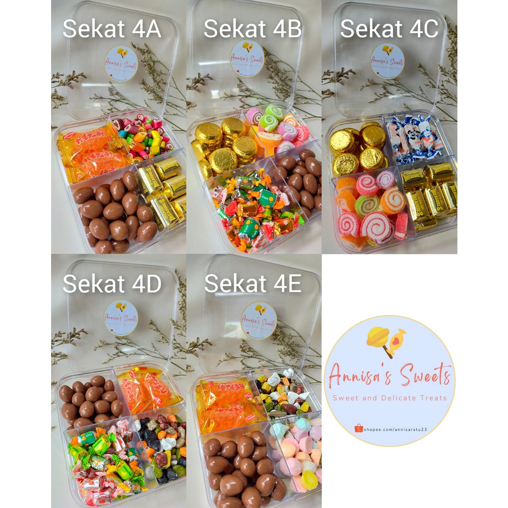 

Coklat, Permen, Jelly Lebaran / Paket Coklat Toples Sekat 4