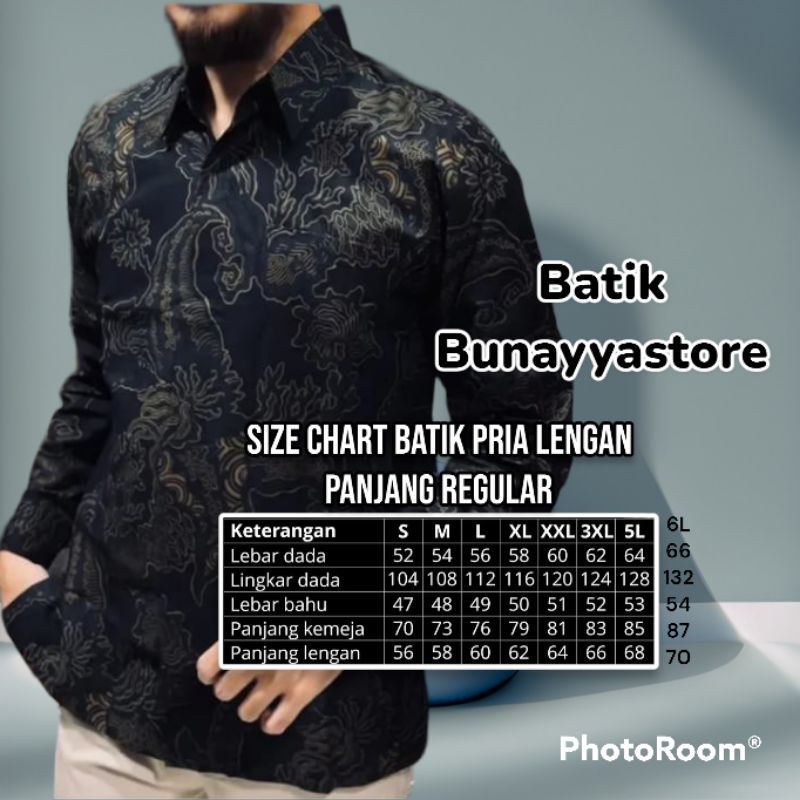 Batik Pria Premium katun baturaden HITAM coklat