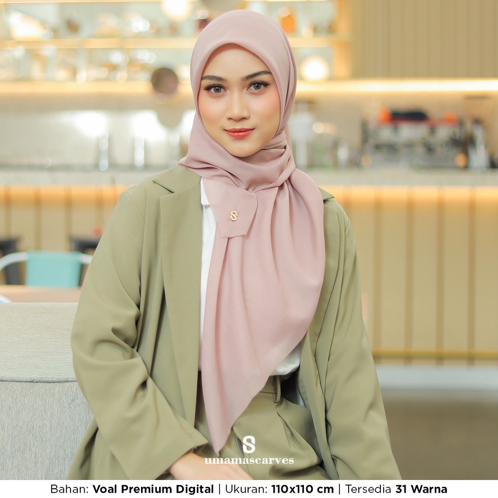 AFIFAH ID STORE - Paris Cotton Polos Scarves Box By Umama Scarf/110x110cm