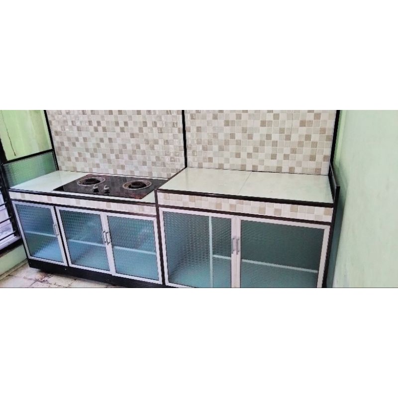 rak piring dan meja kompor tanam portable