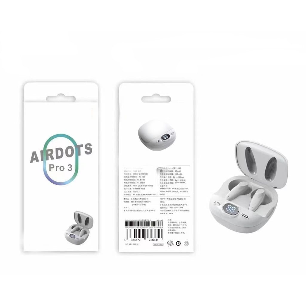 Headset Bluetooth Airdots Pro 3 LED TWS Wireless Pro 3 LED