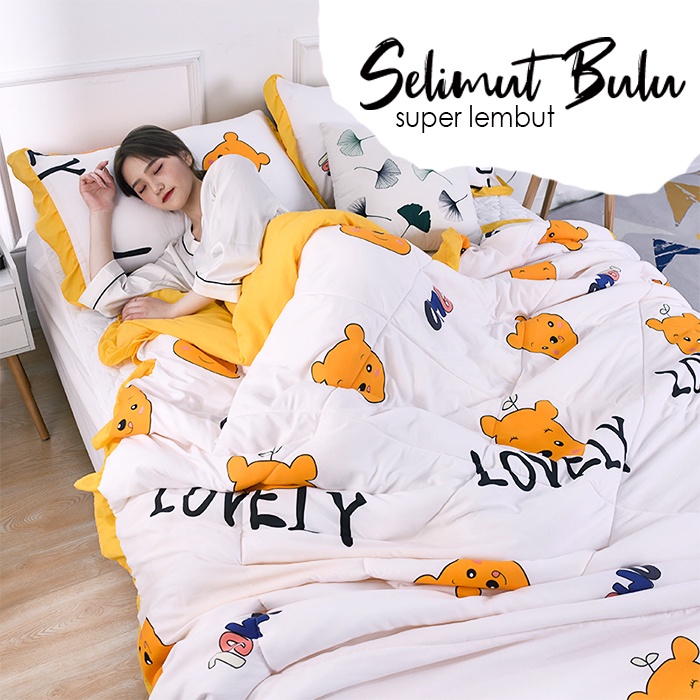 Lodoestar - Bedcover Motif Cantik uk 180x200cm king Size - Bedcover selimut Tanpa Sprei ( Only Bed Cover) - ND-1
