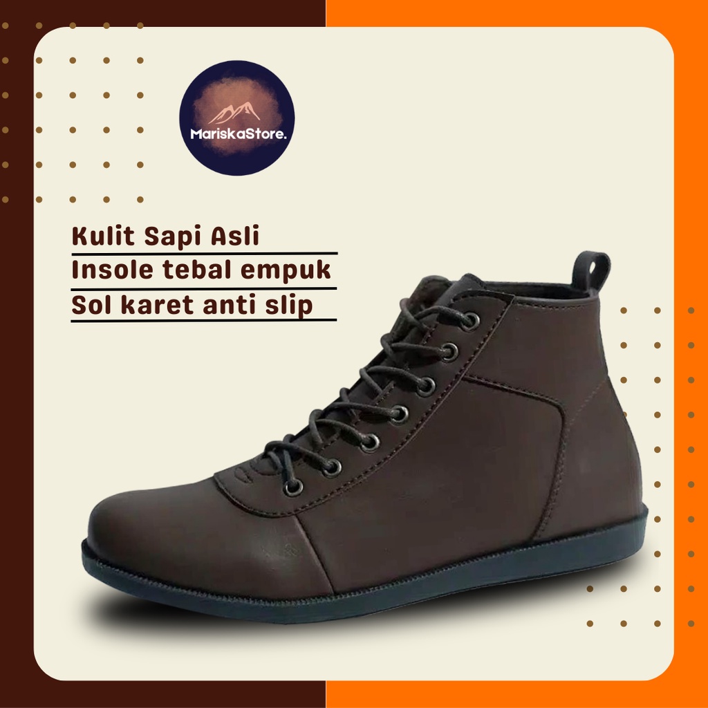 Sepatu boots brodo casual kulit asli Berkualitas