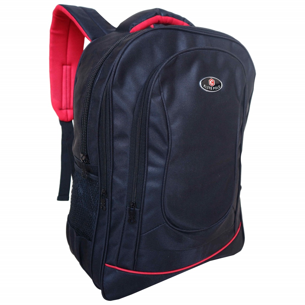 Tas Ransel Elite Polo Mikro Lengkung Hitam Bagus Keren Murah Elegan Ransel Pria Murah Model Polo Bahan Mikro Berkualitas
