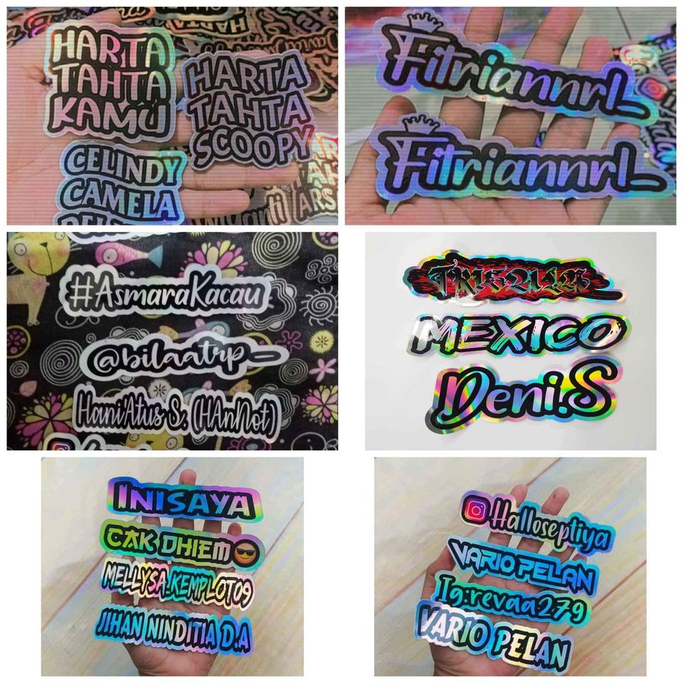

Stiker Nama Hologram Kustom untuk Personalisasi Helm, Laptop, Mobil, Motor, dan Lainnya
