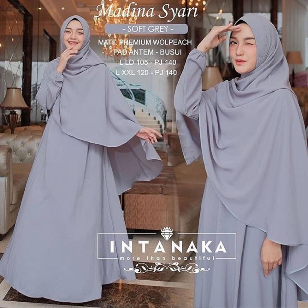 TERBARU MADINA SYARI Set KHIMAR + Cadar / Gamis Syari Wanita Dewasa Model Tebaru / Gamis Set Hijab /