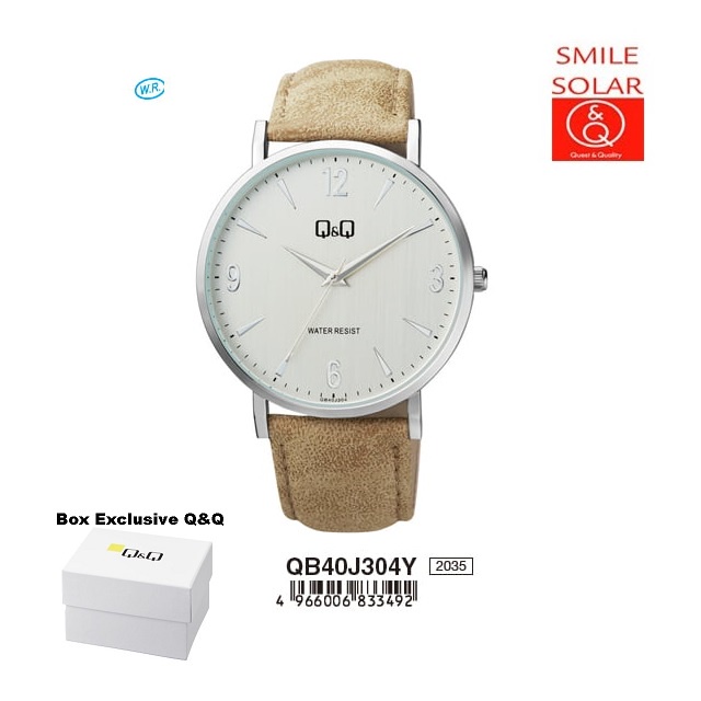 Tangan Pria Classic Casual Kulit Leather Analog Original Q&amp;Q QnQ QQ QB40 QB40J Series