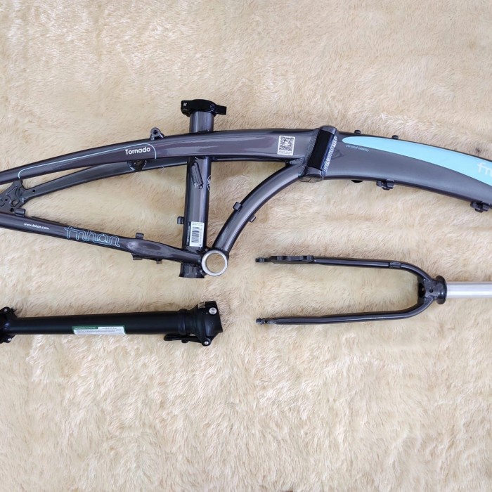 Frameset Fnhon Tornado Abu-abu Biru 20 22 inch + Handlepost