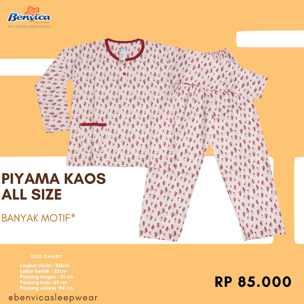 BAJU TIDUR LENGAN PANJANG SIULIE PIYAMA KAOS ALL SIZE