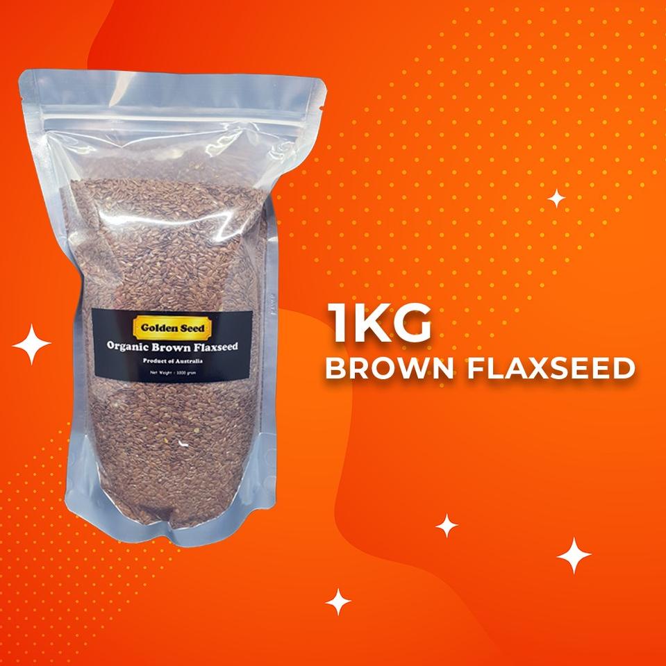 

☇ ORGANIC BROWN FLAXSEED 1 KG PREMIUM - FLAX SEEDS FLAXSEEDS FLAX SEED BIJI RAMI 1KG - 1000 GRAM ➻