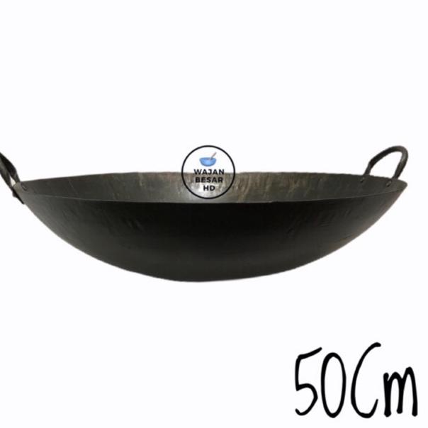 SALE Wajan Besar 50 Cm Wajan Resto Nasi Goreng Chinese Food Plat Baja Hitam Anti Lengket