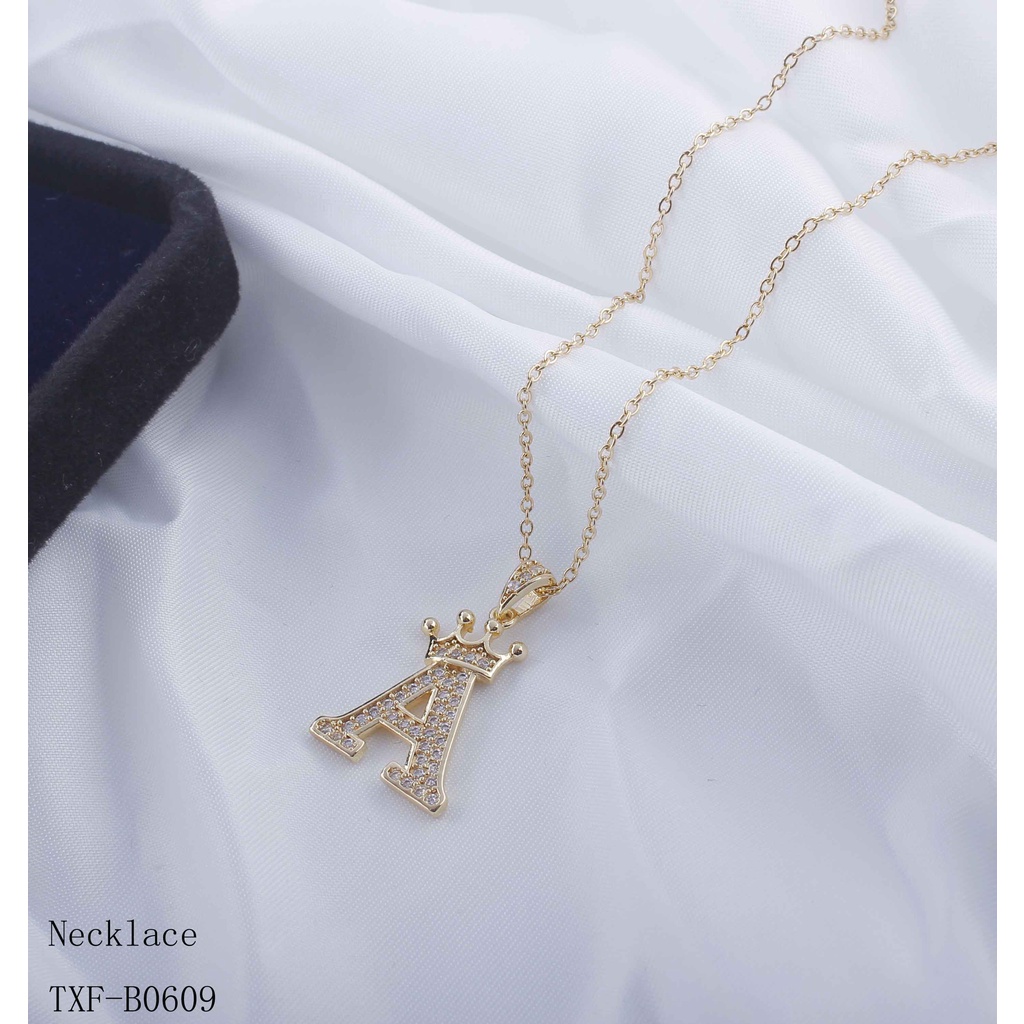 Titanium Kalung Huruf Titanium Permata Perhiasan Fashion A/T/N/R