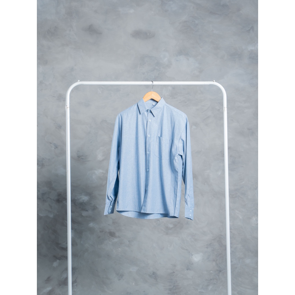 Kemeja Pria Biru Lengan Panjang Oxford Premium "Office Look"