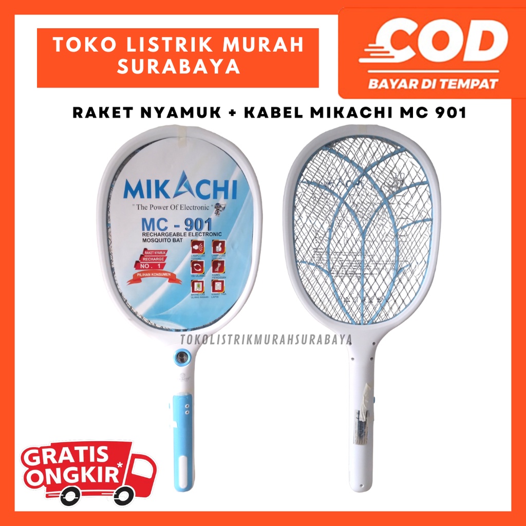 RAKET NYAMUK MIKACHI MC-901/ RAKET NYAMUK