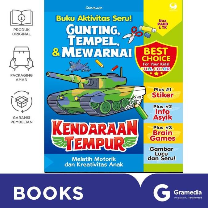 

Seri Gunting, Tempel, & Mewarnai : Kendaraan Tempur