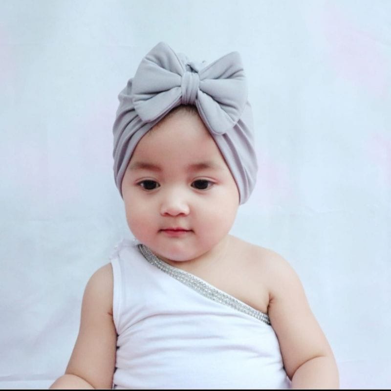 ARJUNA Turban Bayi Pita Kupu Kupu / Ciput Baby Newborn / Topi Anak Perempuan / Turban Kupluk Bayi