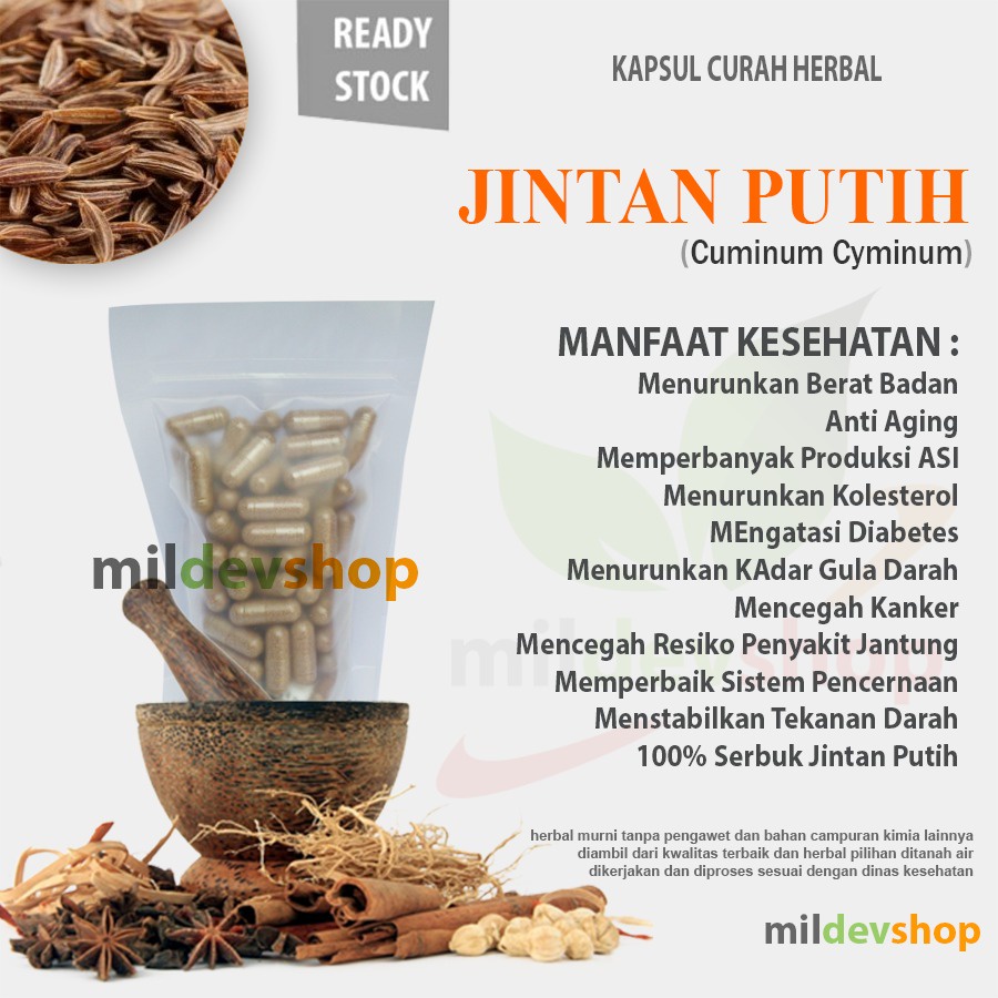 

JINTAN PUTIH Kapsul curah Herbal Anti Aging ASI Bau Mulut 100 capsul