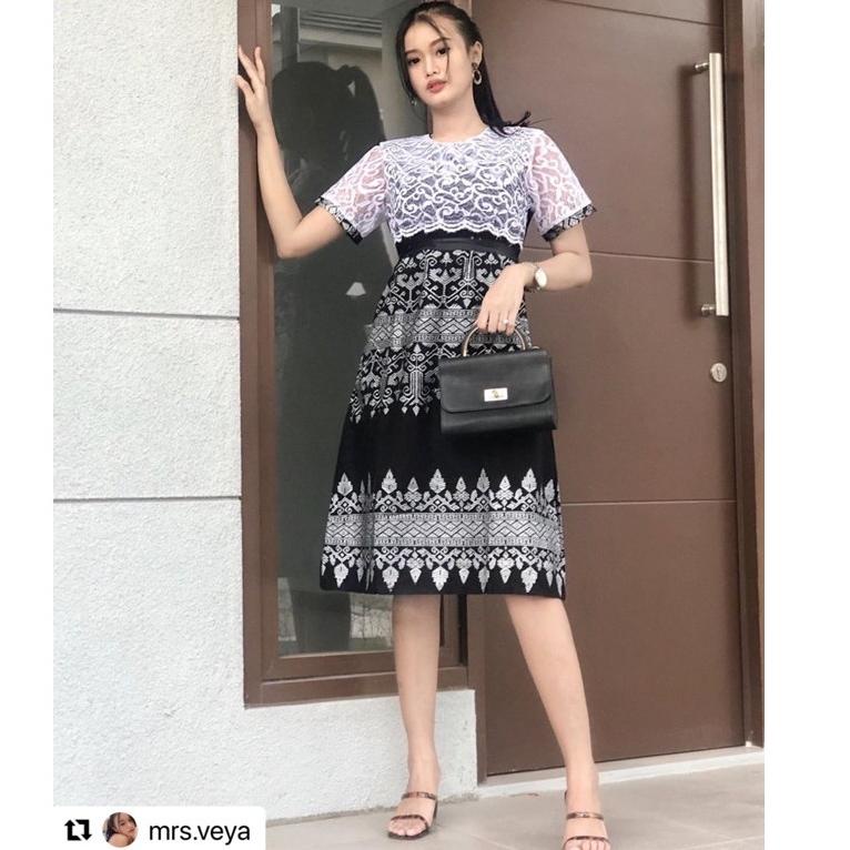 SPECIAL PRICE DRESS BROKAT ANJANI SILVER SARIMBIT BATIK KAMPUS DRESS KONDANGAN COUPLE DRESS COUPLE K
