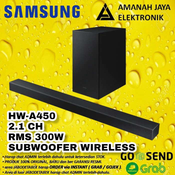 Terlaris Samsung Soundbar Hw-A450 2.1 Ch 300 Watt Hwa450 Hw-A450 Serie 2021