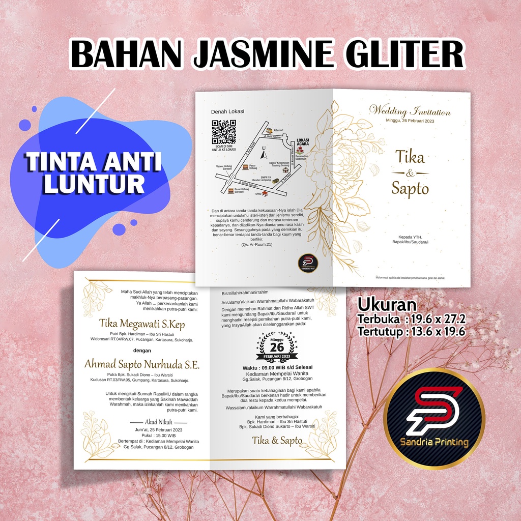 UNDANGAN PERNIKAHAN MURAH JASMINE / RUSTIC