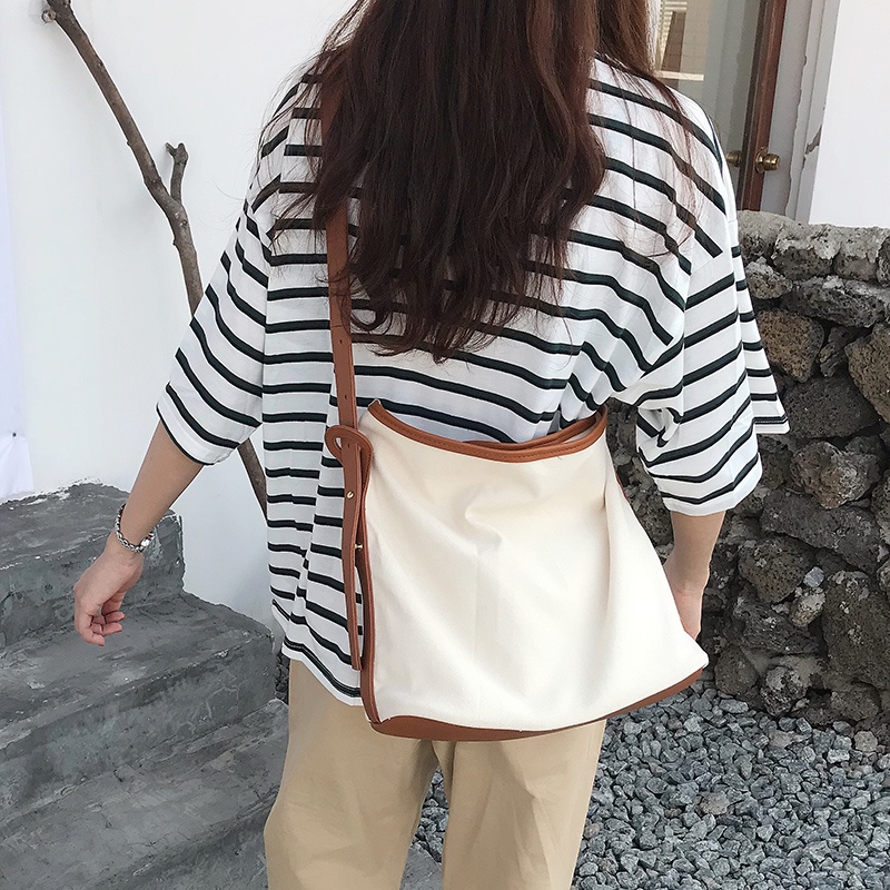 No-Ra - KOREAN CANVAS SLING BAG FREE POUCH / TAS SELEMPANG TAS TANGAN